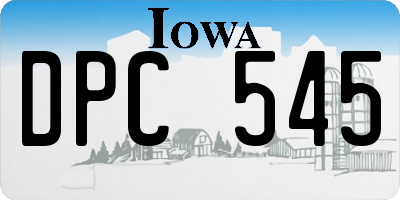 IA license plate DPC545