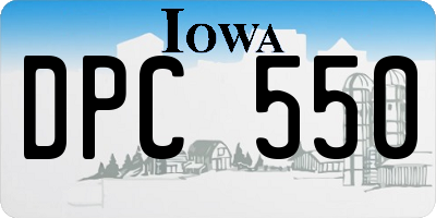 IA license plate DPC550