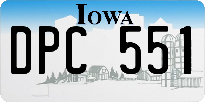 IA license plate DPC551