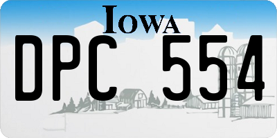 IA license plate DPC554