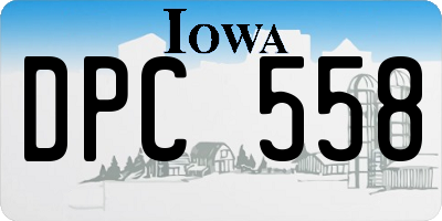 IA license plate DPC558