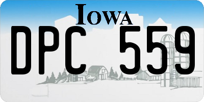 IA license plate DPC559