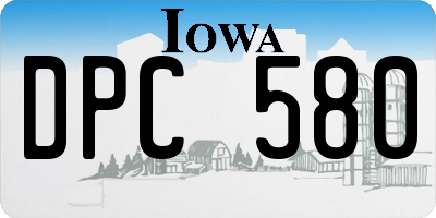 IA license plate DPC580