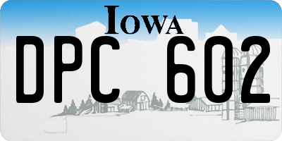IA license plate DPC602
