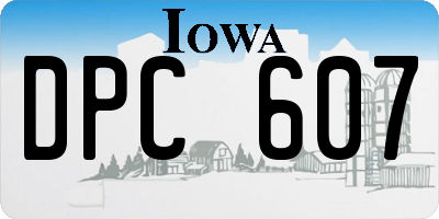 IA license plate DPC607