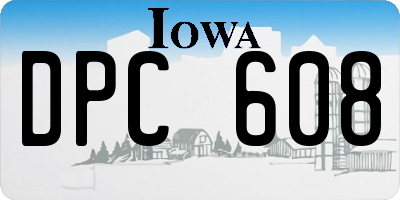 IA license plate DPC608