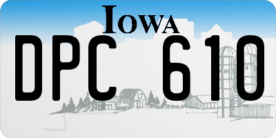 IA license plate DPC610