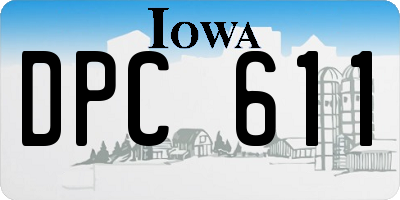 IA license plate DPC611