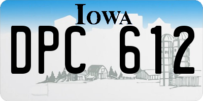 IA license plate DPC612