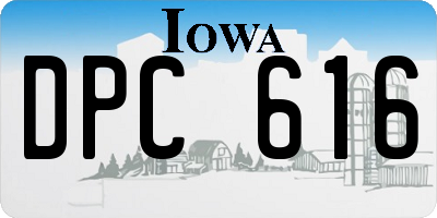 IA license plate DPC616