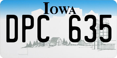 IA license plate DPC635