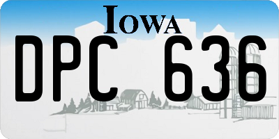 IA license plate DPC636