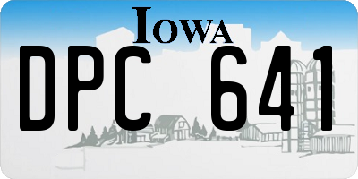 IA license plate DPC641