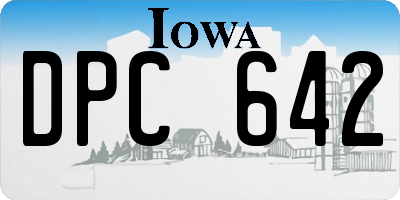 IA license plate DPC642