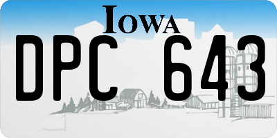IA license plate DPC643