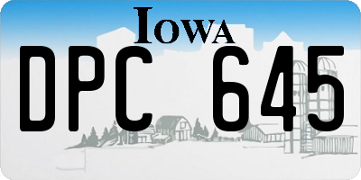 IA license plate DPC645