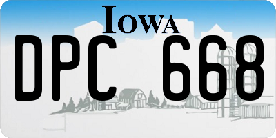 IA license plate DPC668