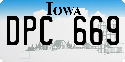 IA license plate DPC669