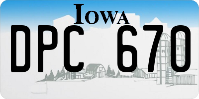 IA license plate DPC670