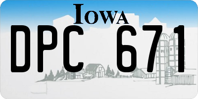 IA license plate DPC671
