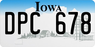IA license plate DPC678