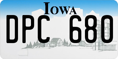 IA license plate DPC680