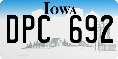 IA license plate DPC692