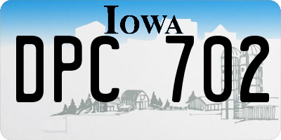 IA license plate DPC702