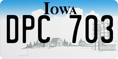 IA license plate DPC703