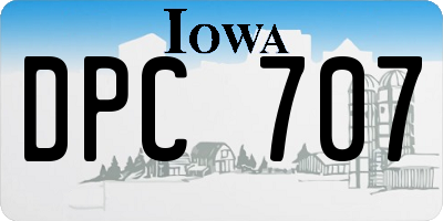 IA license plate DPC707