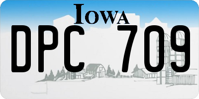 IA license plate DPC709