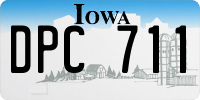 IA license plate DPC711