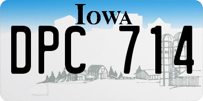IA license plate DPC714