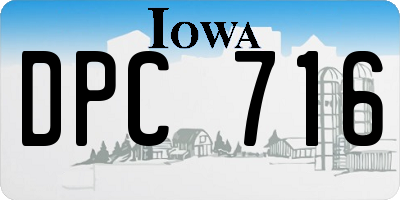IA license plate DPC716