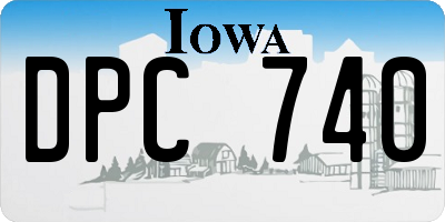 IA license plate DPC740