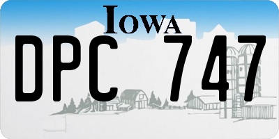 IA license plate DPC747