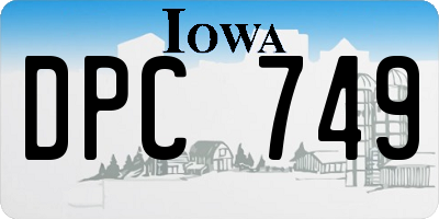 IA license plate DPC749