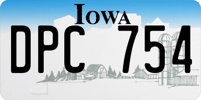 IA license plate DPC754