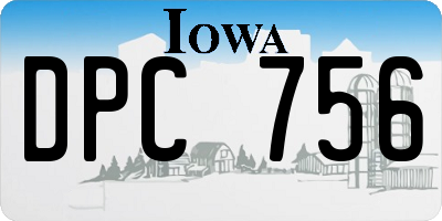 IA license plate DPC756