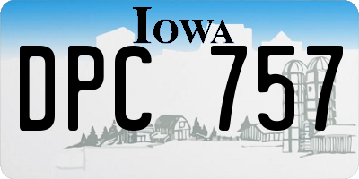 IA license plate DPC757