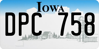 IA license plate DPC758