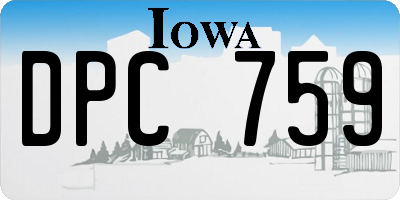 IA license plate DPC759