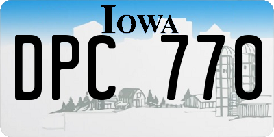 IA license plate DPC770