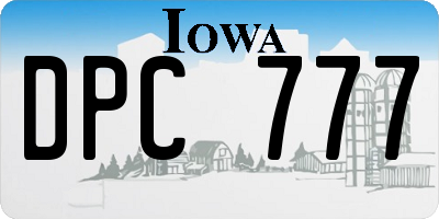 IA license plate DPC777