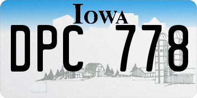 IA license plate DPC778