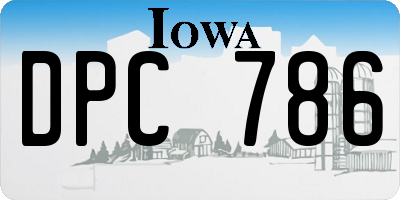 IA license plate DPC786