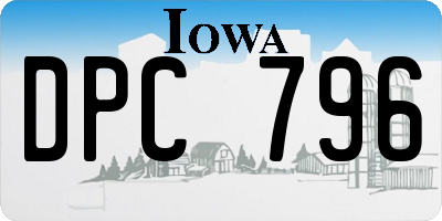 IA license plate DPC796