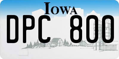 IA license plate DPC800