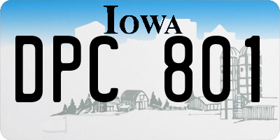 IA license plate DPC801