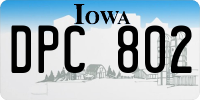 IA license plate DPC802